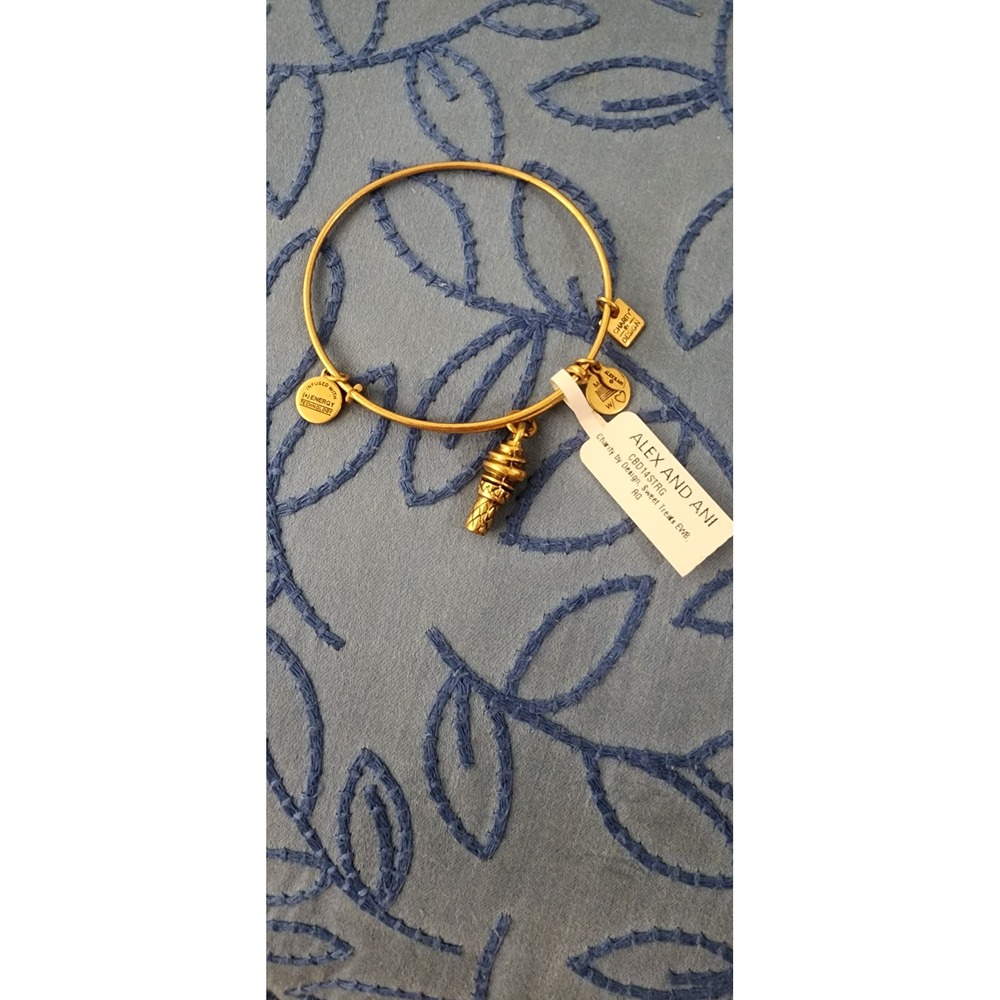 Alex and Ani Charity by Design‎ Sweet Treats Ice Cream Bangle Russian Gold NEW